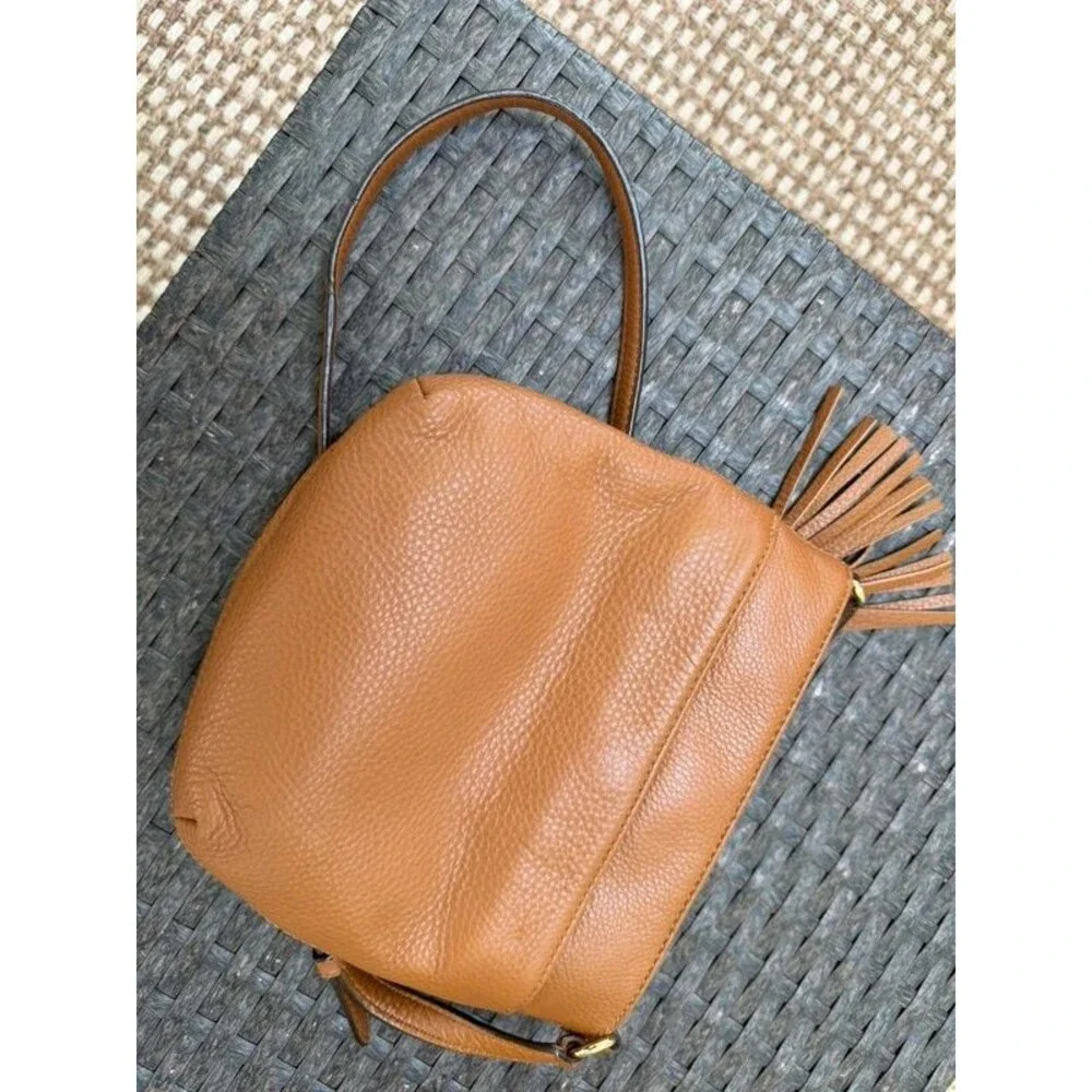 Michael Kors Jules Small Leather Bucket Crossbody Bag - Luggage Tan